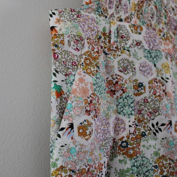 NWT Bonpoint Nioui Cotton Overalls Smocked Bib Floral Boho Print Girls 12 - Picture 4 of 9